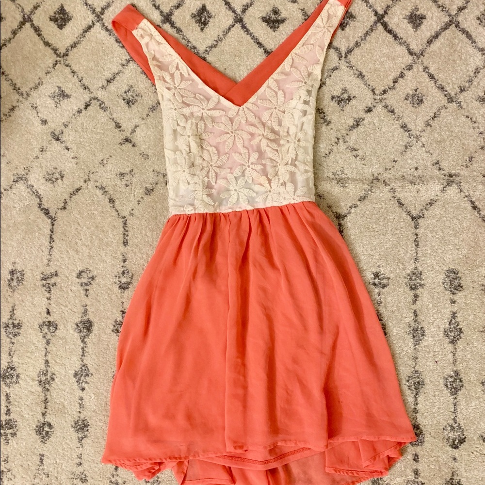 Peach and Lace Summer Dress